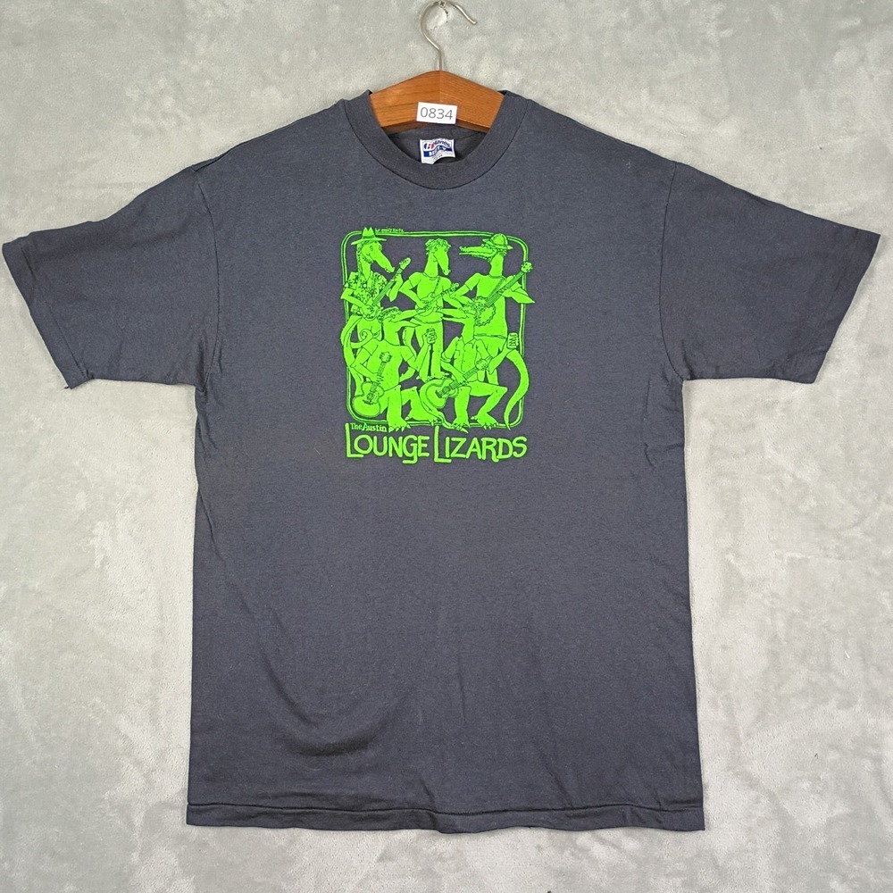 Hanes Austin Lounge Lizards Shirt Mens L Single Stirch Graphic 90s Vintage Festi